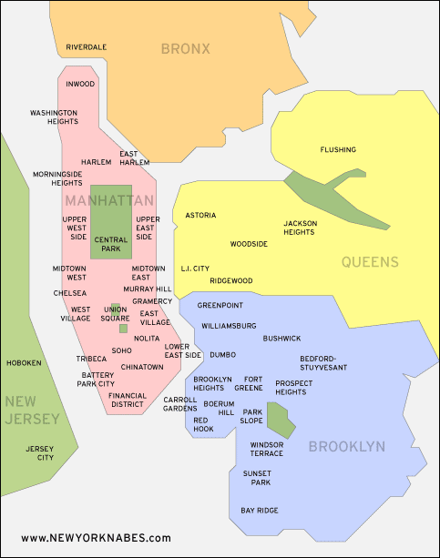 NewYorkNabes New York City neighborhood map